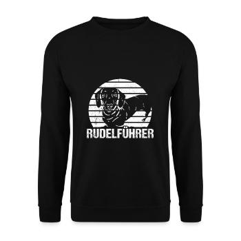 Dachshund Dackel Rauhaardackel Rudelführer Hundeli - Unisex Pullover - Schwarz - Vorne - Alina (178cm) & Michal (187cm)