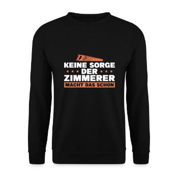 Zimmerer Meister Zimmermann Geschenk - Unisex Pullover - Schwarz - Vorne - Alina (178cm) & Michal (187cm)