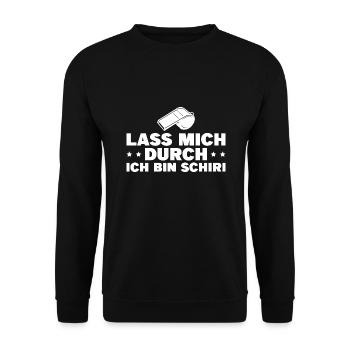 Schiedsrichter Unparteiischer Schiri Geschenkidee - Unisex Pullover - Schwarz - Vorne - Alina (178cm) & Michal (187cm)
