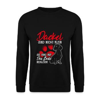 Dackel sind auf das Beste Reduziert Dackel Geschen - Unisex Pullover - Schwarz - Vorne - Alina (178cm) & Michal (187cm)