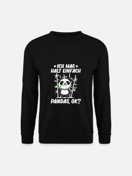 Panda - Ich mag halt einfach Panda Ok? - Unisex Pullover - Schwarz