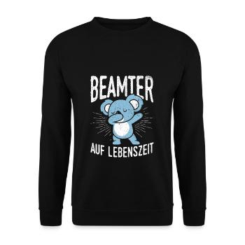 Beamter auf Lebenszeit - Beamter Kaffee Design Ges - Unisex Pullover - Schwarz - Vorne - Alina (178cm) & Michal (187cm)