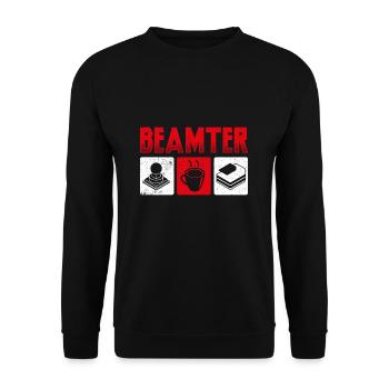 Beamter Beamtin Motiv Verbeamtet Beamter Beruf - Unisex Pullover - Schwarz - Vorne - Alina (178cm) & Michal (187cm)