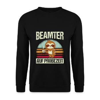 Beamter auf Probezeit - Beamter Kaffee Design Gesc - Unisex Pullover - Schwarz - Vorne - Alina (178cm) & Michal (187cm)