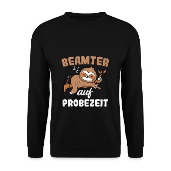 Beamter auf Probezeit - Beamter Kaffee Beamtin Ges - Unisex Pullover - Schwarz - Vorne - Alina (178cm) & Michal (187cm)