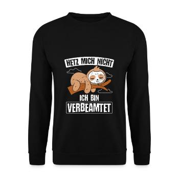 Beamter - Hetz mich nicht ich bin verbeamtet Gesch - Unisex Pullover - Schwarz - Vorne - Alina (178cm) & Michal (187cm)