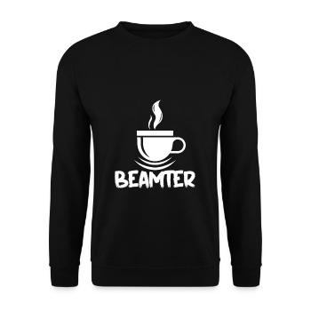 Beamter Spruch- Beamter Kaffee Beamtin Geschenk - Unisex Pullover - Schwarz - Vorne - Alina (178cm) & Michal (187cm)
