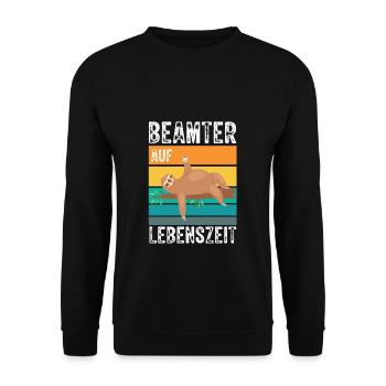 Beamter auf Lebenszeit - Beamter Kaffee Beamtin Ge - Unisex Pullover - Schwarz - Vorne - Alina (178cm) & Michal (187cm)