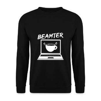 Beamter auf Lebenszeit - Beamter Kaffee Design Ges - Unisex Pullover - Schwarz - Vorne - Alina (178cm) & Michal (187cm)