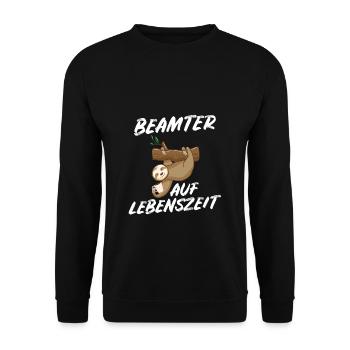 Beamter auf Lebenszeit - Beamter Kaffee Beamtin Ge - Unisex Pullover - Schwarz - Vorne - Alina (178cm) & Michal (187cm)