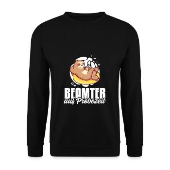 Beamter auf Probezeit - Beamter Kaffee Beamtin Ges - Unisex Pullover - Schwarz - Vorne - Alina (178cm) & Michal (187cm)