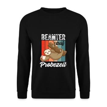 Beamter auf Probezeit - Beamter Kaffee Design Gesc - Unisex Pullover - Schwarz - Vorne - Alina (178cm) & Michal (187cm)