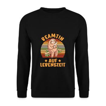 Beamtin auf Lebenszeit - Beamtin Kaffee Beamtin Ge - Unisex Pullover - Schwarz - Vorne - Alina (178cm) & Michal (187cm)