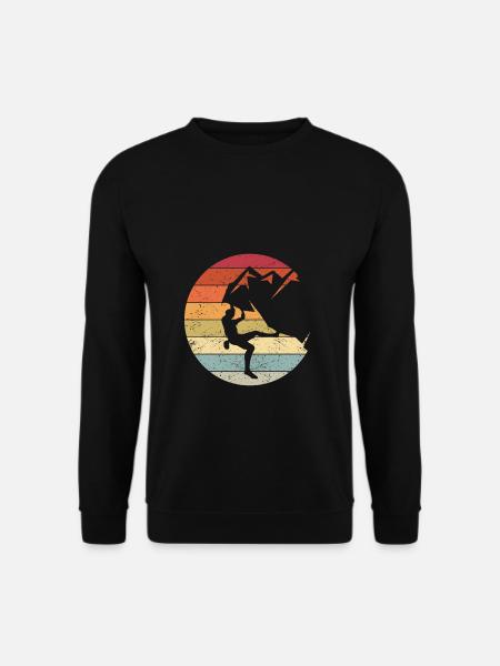 Vintage Bergsteiger Klettern Kletterer Bouldering - Unisex Pullover - Schwarz