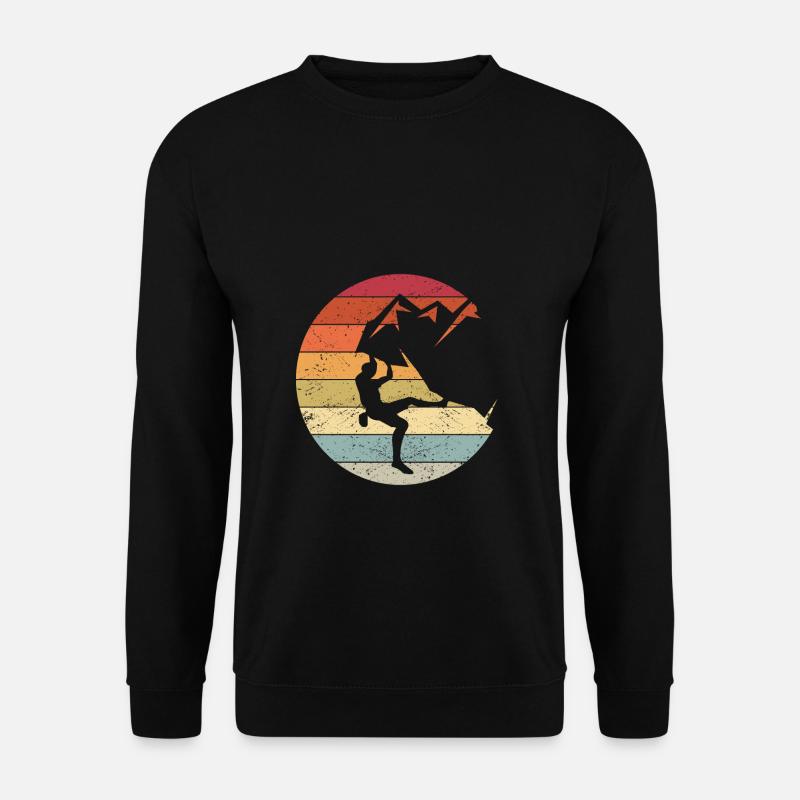 Vintage Bergsteiger Klettern Kletterer Bouldering - Unisex Pullover - Schwarz