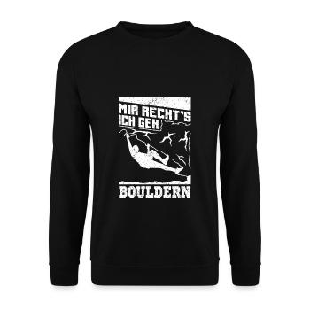 Mir reicht's ich bin Bouldern Geschenk Spruch - Unisex Pullover - Schwarz - Vorne - Alina (178cm) & Michal (187cm)