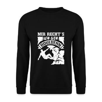 Mir reicht's ich bin Bouldern Geschenk Spruch - Unisex Pullover - Schwarz - Vorne - Alina (178cm) & Michal (187cm)