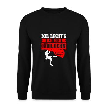 Mir reicht's ich bin Bouldern Geschenk Spruch - Unisex Pullover - Schwarz - Vorne - Alina (178cm) & Michal (187cm)