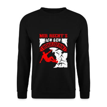 Mir reicht's ich bin Bouldern Geschenk Spruch - Unisex Pullover - Schwarz - Vorne - Alina (178cm) & Michal (187cm)