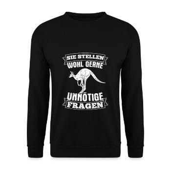 Sie Stellen Wohl Gerne Unnötige Fragen Vintage Kän - Unisex Pullover - Schwarz - Vorne - Alina (178cm) & Michal (187cm)