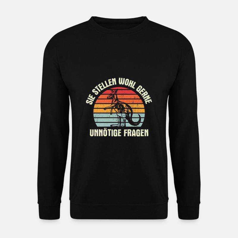 Sie Stellen Wohl Gerne Unnötige Fragen Retro Kängu - Unisex Pullover - Schwarz
