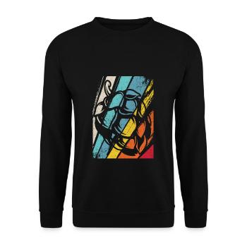 Hopfen Vintage Retro Craft Bier Liebhaber Brauen G - Unisex Pullover - Schwarz - Vorne - Alina (178cm) & Michal (187cm)
