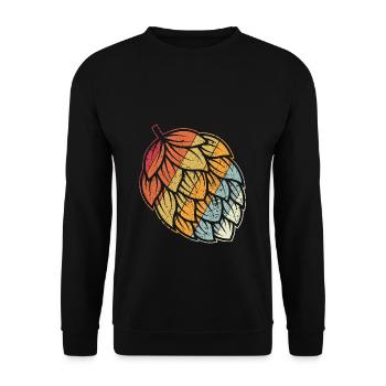 Hopfen Vintage Retro Craft Bier Liebhaber Brauen G - Unisex Pullover - Schwarz - Vorne - Alina (178cm) & Michal (187cm)