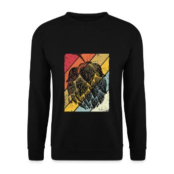 Hopfen Vintage Retro Craft Bier Liebhaber Brauen G - Unisex Pullover - Schwarz - Vorne - Alina (178cm) & Michal (187cm)