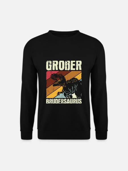 Großer Bruder Geschenk Brudersaurus T-Rex Dino - Unisex Pullover - Schwarz