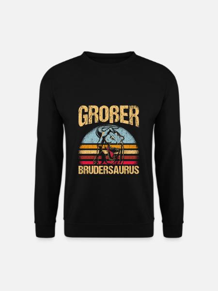 Großer Bruder Geschenk Brudersaurus T-Rex Dino - Unisex Pullover - Schwarz