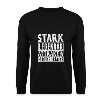 Steuerberater Spruch stark legendär attraktiv Steu - Unisex Pullover - Schwarz - Vorne - Alina (178cm) & Michal (187cm)