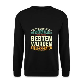 Gott Schuf Alle Menschen Gleich Steuerberater Spru - Unisex Pullover - Schwarz - Vorne - Alina (178cm) & Michal (187cm)