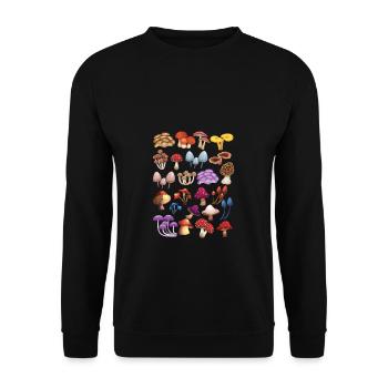 Mushroom Collection Mushroom Picker Gift Nature Mushrooms - Unisex Sweatshirt - black - Front - Alina (178cm) & Michal (187cm)