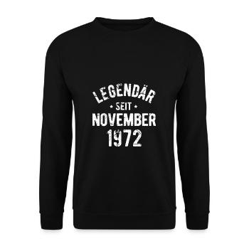 50. Geburtstag 50 Jahre Legendär seit November 197 - Unisex Pullover - Schwarz - Vorne - Alina (178cm) & Michal (187cm)