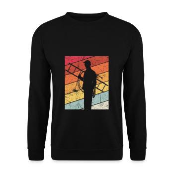 Schornsteinfeger Schornstein Retro Kaminfeger Gesc - Unisex Pullover - Schwarz - Vorne - Alina (178cm) & Michal (187cm)