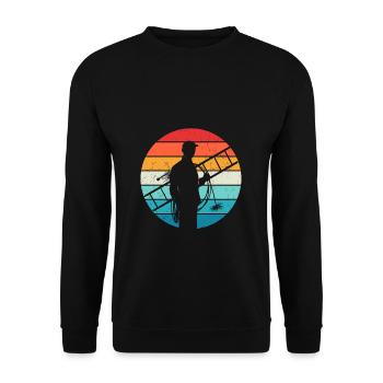 Schornsteinfeger Schornstein Vintage Kaminfeger Ge - Unisex Pullover - Schwarz - Vorne - Alina (178cm) & Michal (187cm)