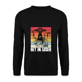 Get in Loser - Unisex Pullover - Schwarz - Vorne - Alina (178cm) & Michal (187cm)