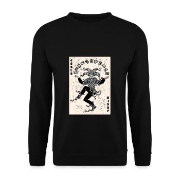 JOKER Karte Spielkarten Joker - Unisex Pullover - Schwarz - Vorne - Alina (178cm) & Michal (187cm)