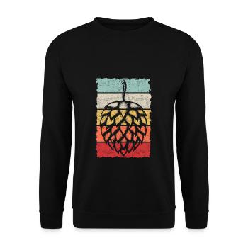 Hopfen Vintage Retro Craft Bier Liebhaber Brauen G - Unisex Pullover - Schwarz - Vorne - Alina (178cm) & Michal (187cm)