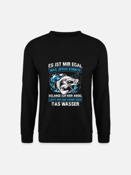 Angler Fischer Angelrute Angeln Übers wasser gehen - Unisex Pullover - Schwarz