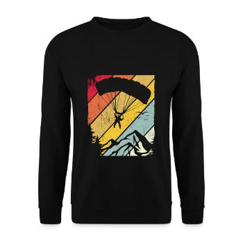 Paragliding Gleitschirmflieger Pilot Vintage Parag - Unisex Pullover - Schwarz - Vorne - Alina (178cm) & Michal (187cm)