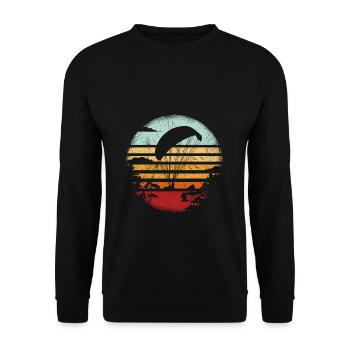 Paragliding Gleitschirmflieger Pilot Vintage Parag - Unisex Pullover - Schwarz - Vorne - Alina (178cm) & Michal (187cm)