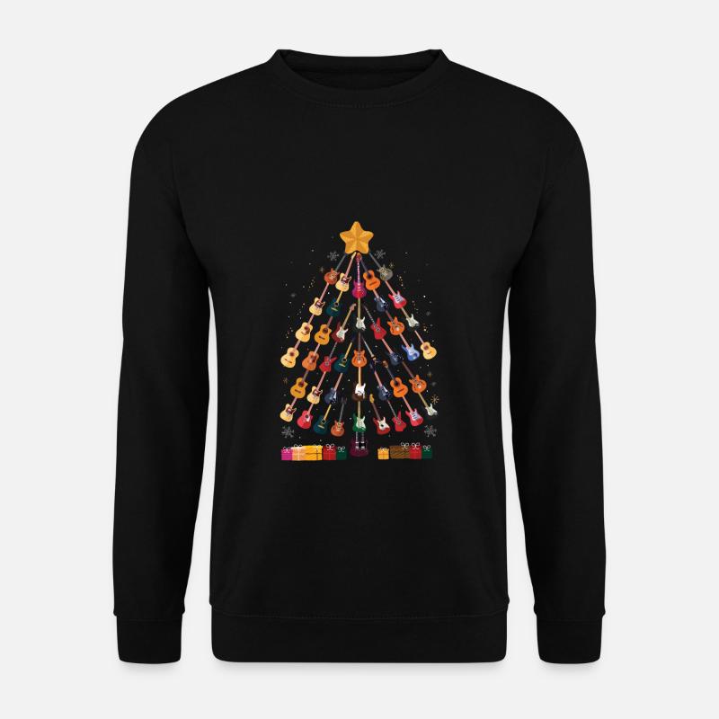 Gitarren Weihnachten Weihnachtsbaum Gitarrist - Unisex Pullover - Schwarz