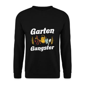 Garten Gangster Gärtnern Gartenarbeit Geschenk - Unisex Pullover - Schwarz - Vorne - Alina (178cm) & Michal (187cm)