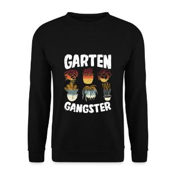Garten Gangster Gärtnern Gartenarbeit Geschenk - Unisex Pullover - Schwarz - Vorne - Alina (178cm) & Michal (187cm)