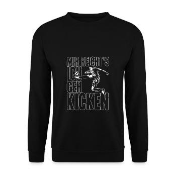 Mir reichts ich geh kicken Fußball Fußballer Gesch - Unisex Pullover - Schwarz - Vorne - Alina (178cm) & Michal (187cm)