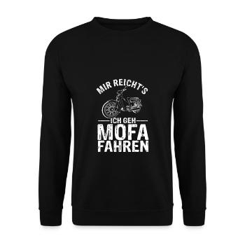 Mir Reichts ich Geh Mofa Roller Fahren Geschenk - Unisex Pullover - Schwarz - Vorne - Alina (178cm) & Michal (187cm)