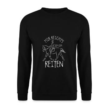 Mir reichts ich geh Reiten Reitsport Reiter Spruch - Unisex Pullover - Schwarz - Vorne - Alina (178cm) & Michal (187cm)