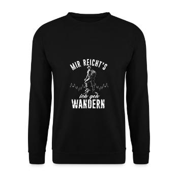 Mir reichts ich geh Wandern Geschenkidee Wanderer - Unisex Pullover - Schwarz - Vorne - Alina (178cm) & Michal (187cm)