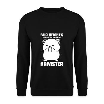 Mir reichts ich geh zu meinem Hamster Haustier Ges - Unisex Pullover - Schwarz - Vorne - Alina (178cm) & Michal (187cm)
